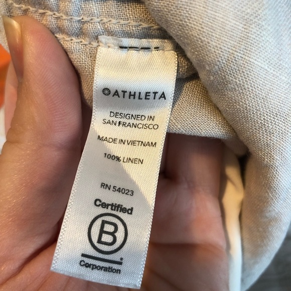 ATHLETA Cabo Tide Linen Jogger Pant 10 Camo Camouflage Tan Ivory Summer 531156 - Picture 6 of 7